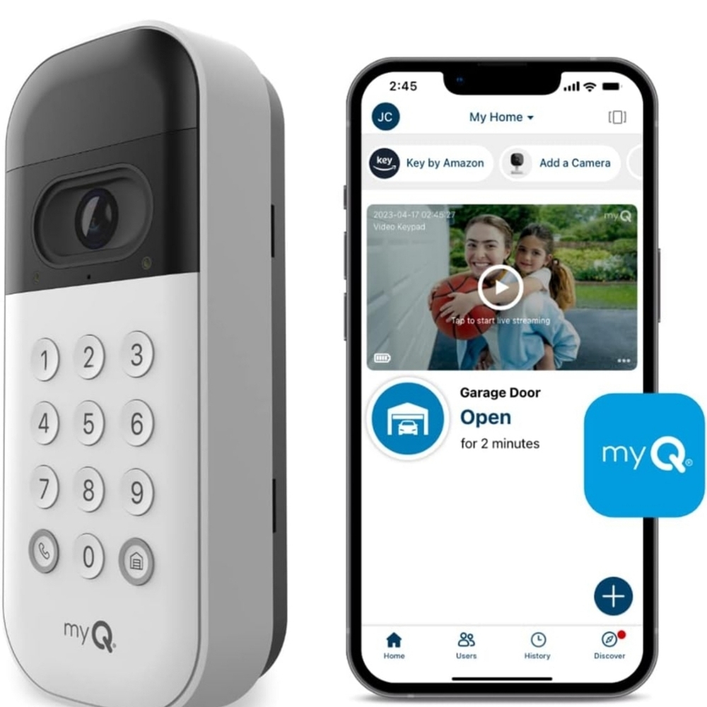 myQ Smart Garage Door Video Keypad Wide Angle Camera New